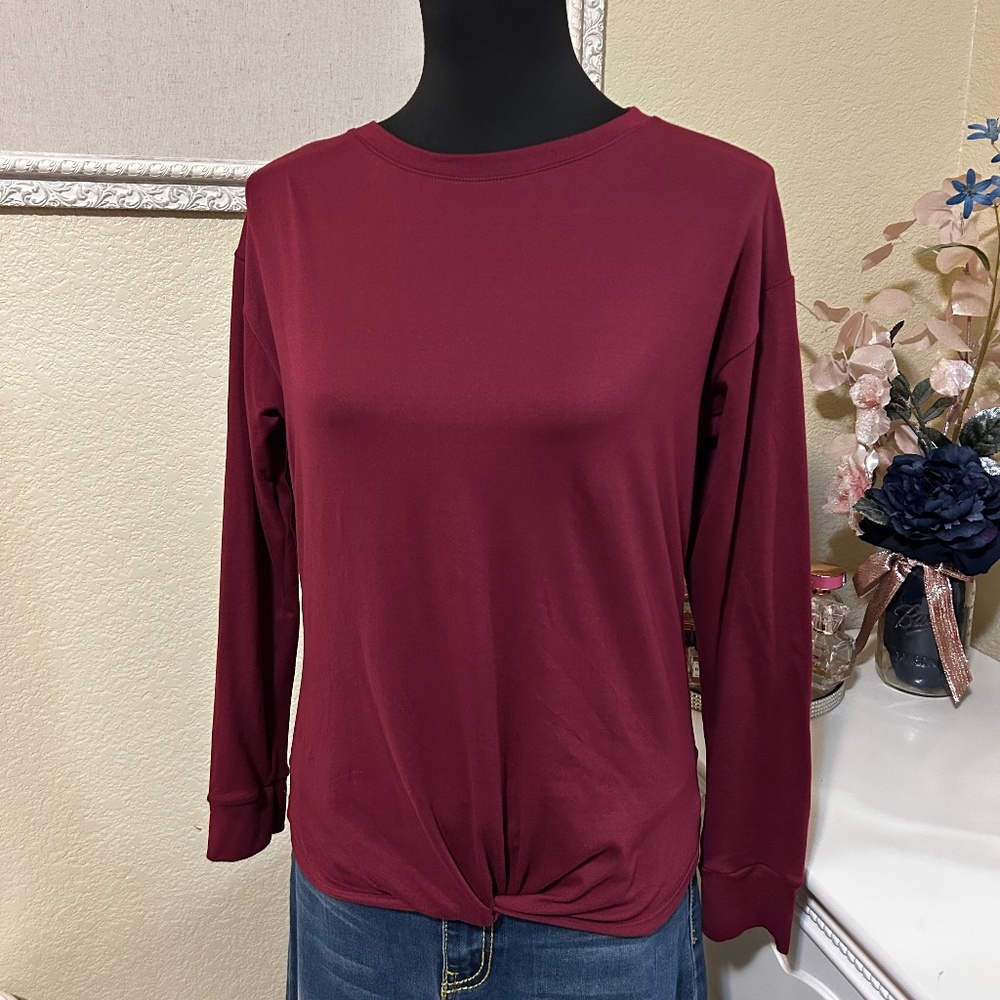 Copper Key Maroon Long Sleeve Top